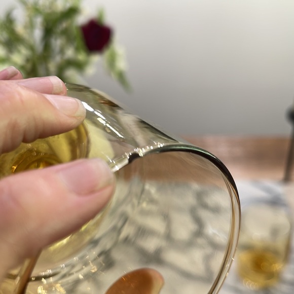 ✨6 Vintage MID-CENTURY MODERN AMBER SHERBET FOOTED GLASSES✨ - Picture 3 of 4